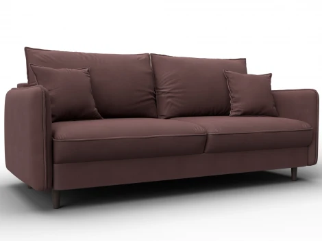 Диван прямой Лига-064 НПБ (ДСП/Дерево/Замша/Бордовый) Лига Диванов 129617