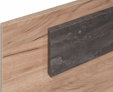 Кровать Woodville Taika 160х200 дуб золотой / камень темный