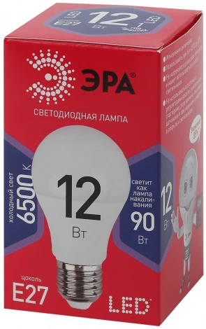 Лампочка светодиодная E27 12W ЭРА LED A60-12W-865-E27 R