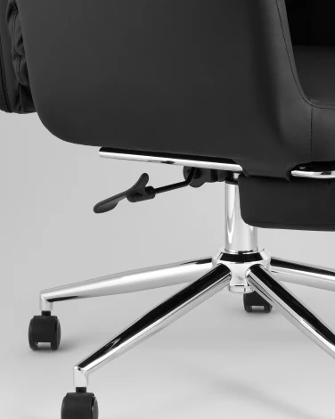 Кресло руководителя TopChairs Solid NC с оттоманкой черный УТ000041759