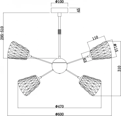 Потолочная люстра на штанге Freya Ittan FR6025PL-L6CH