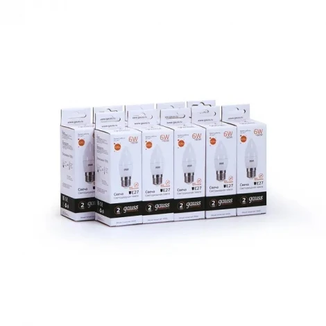 Лампочка светодиодная E27 6 Вт 420 lm 3000K теплое желтое свечение Gauss Elementary 33216