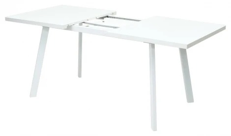 Стол ФИН 140 Белый, стекло/ Белый каркас