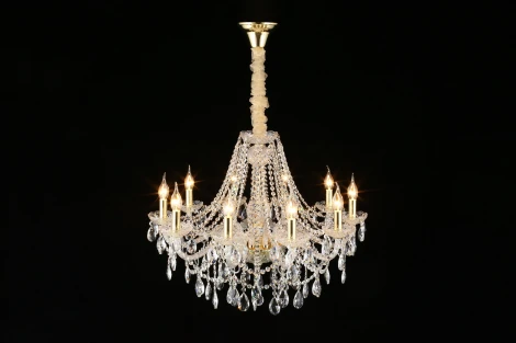 Подвесная люстра Koletta APL.755.13.10 (220V, хрусталь, подвески, на цепи, свеча)