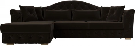 Диван угловой Артис левый угол (Коричневый/Микровельвет) Лига Диванов арт.121597L