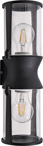 Настенный уличный светильник Arte Lamp A8306AL-2BK (220V, круглые, IP65)