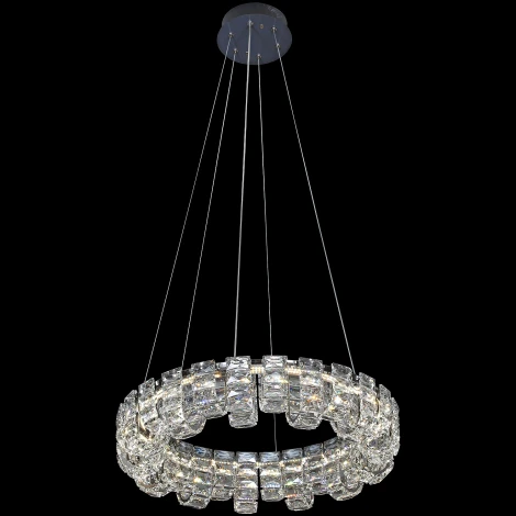 Подвесная люстра светодиодная с регулировкой цветовой температуры Reluce 33051-0.4-400 CR (220V, хрусталь, на тросе)