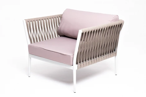 Модульная лаунж-зона из роупа (веревки), каркас из алюминия 4SIS Касабланка KAS-S5C1T1-5-SET