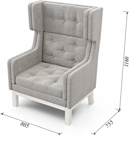 Кресло Arsko Айверс Хай Беленый дуб рогожка серая