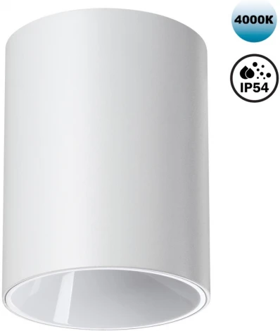 Светильник накладной влагозащищённый Novotech Recte 359421 белый IP54 LED 15W 220V 4000К (круглые)