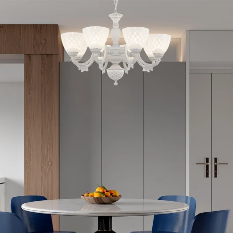 Подвесная люстра Arte Milano AM343837 343837/8 WT+SL (220V, на цепи)