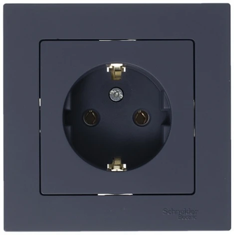 Розетка встраиваемая с заземлением (грифель) Systeme Electric AtlasDesign ATN000743