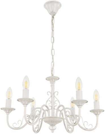 Подвесная люстра Arte Milano AM342620 342620/6 WT+SL (220V, на цепи, подсвечник, свеча)