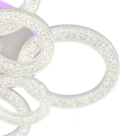 Потолочная люстра светодиодная Escada Alunit 10296/8LED BL 110Вт, с ПДУ, металл/акрил, белый/прозрачный (220V)