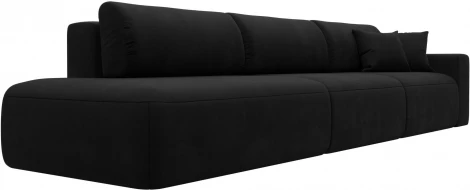 Диван прямой Лига-036 НПБ Модерн Лонг подлокотник справа (Черный/Микровельвет) Лига Диванов арт.121348