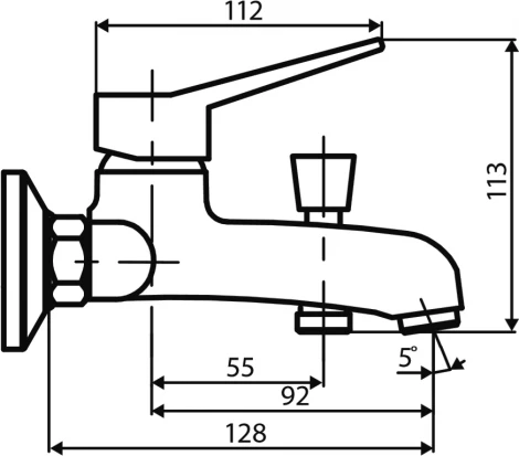 Смеситель Dorff Optima D2010008 для ванны с душем
