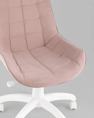 Кресло офисное Флекс велюр пыльно-розовый, пластик белый TopChairs УТ000043343