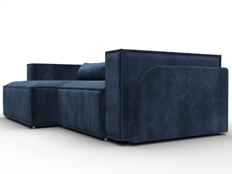 Диван угловой Лига-061 угол левый (ДСП,Брус,Фанера,Велюр/Синий) Лига Диванов 131151L
