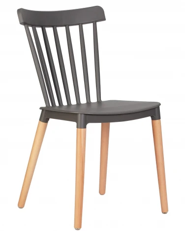 Набор 4 шт стул обеденный DOBRIN THEO (ножки светлый бук, цвет темно-серый (GR-04))