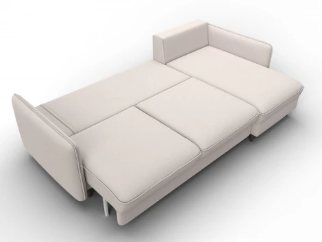 Диван угловой Лига-064 НПБ угол универсальный (ДСП/Дерево/Замша/Бежевый) Лига Диванов 129639