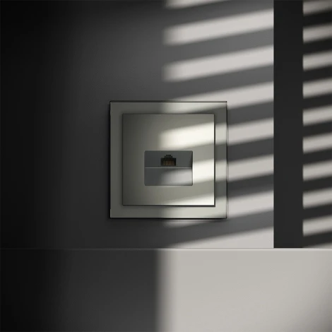 Розетка Ethernet RJ-45 (сталь) Voltum S70 VLS060105