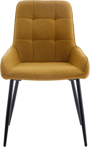 Стул CARACAS Barrel-48 Горчичный, ткань / черный каркас / Товарный знак DISAUR