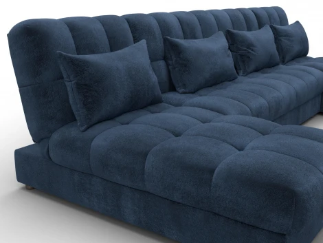 Диван П-образный Лига-116 НПБ (ДСП,ЛДСП,Велюр/Синий) Лига Диванов 137311