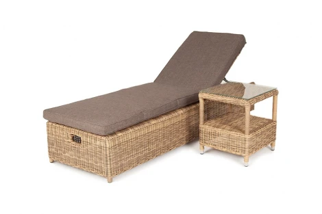 "Рим" комплект шезлонг со столиком, цвет соломенный 4SIS арт.УТ-00000675