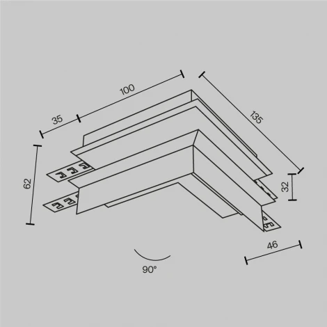 Коннектор внешний угловой Exility встраиваемый под ГКЛ 9,5мм, белый Maytoni Accessories for tracks TRA34CO-42W