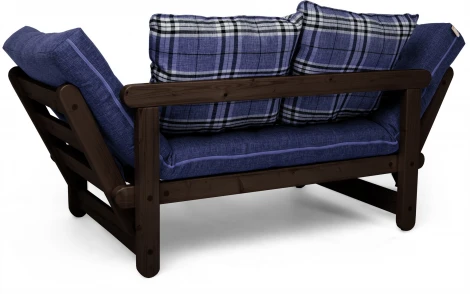 Кушетка Arsko Сламбер венге синяя клетка рогожка