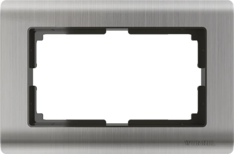 Рамка для двойной розетки Metallic (глянцевый никель) Werkel W0081602 (a051003)