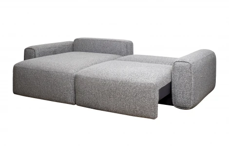 Диван трехместный Turin(2 секции) с канапе и мех черно/серый Santo1606 255*163,5**68см Garda Decor