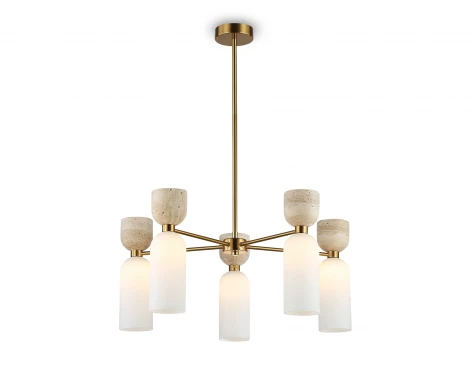 Потолочная люстра на штанге с травертином Ambrella Ceramo Modern LH53325