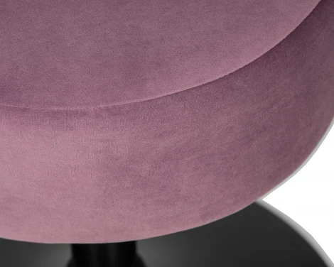 Пуф DOBRIN DANNY BLACK (пудрово-сиреневый велюр (MJ9-52)) 2050_BlackBase-LM BLACK, цвет сиденья пудрово-сиреневый (MJ9-52), основания черный