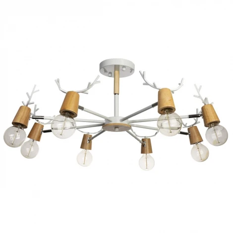 Потолочная люстра на штанге Loft IT Sven 10024/8 White (220V, рога)