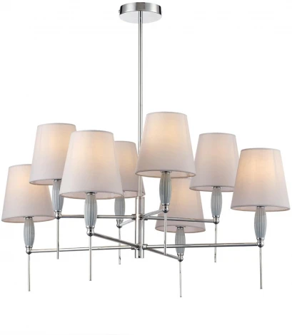 Потолочная люстра на штанге Lumion Karmen 8279/8 хром/серый, металл/керамика/текстиль Е14 8*40W 220V