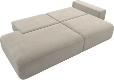 Диван прямой Лига-036 НПБ Модерн подлокотник справа (Бежевый/Микровельвет) Лига Диванов арт.121330