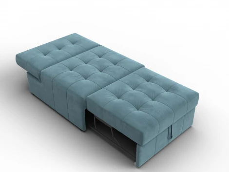 Кресло-кровать Лига-107 (80) (ЛДСП,Брус,Фанера,Велюр/Бирюзовый) Лига Диванов 134896