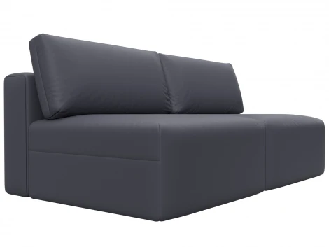 Диван прямой модульный Лига-060 НПБ (ЛДСП,Брус,Фанера/Пластик/Экокожа/Серый) Лига Диванов 130051