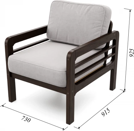 Кресло Arsko Бергер венге велюр серый