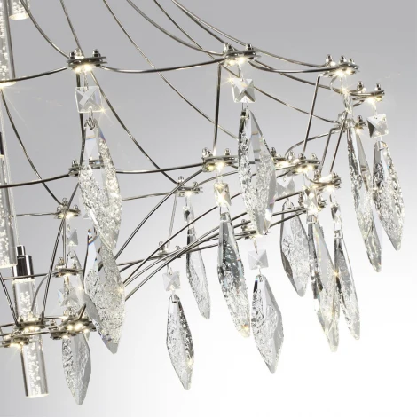 Подвесная большая люстра Odeon Light Flamenco 6699/51L хром/металл/хрусталь IP20 LED 51W (220V, на проводе)