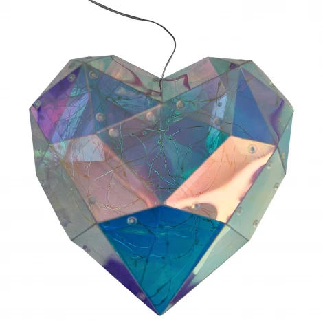Светильник декоративный «Сердце», на батарейках 3AA (не в/к). 100 светодиодов, цвет корпуса радужный Uniel ULD-R511 3АА HEART