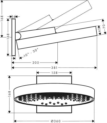 Верхний душ Hansgrohe Rainfinity 26234700