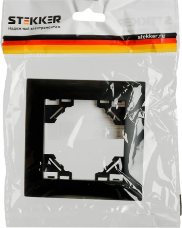 Рамка на 1 пост (черный) Stekker Эрна Элегант 49661