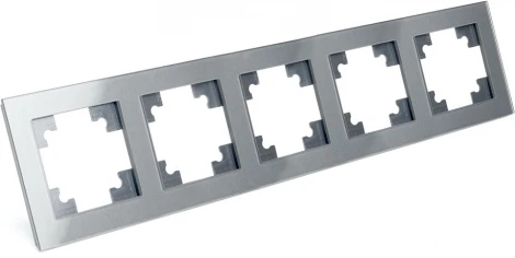 Рамка на 5 постов (серебро) Stekker Катрин 39639