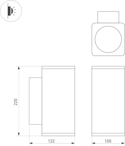 Светильник LGD-EVO-WALL-TWIN-S100x100-2x12W Warm3000 (GR, 44 deg, 230V) (Arlight, IP54 Металл) 046195