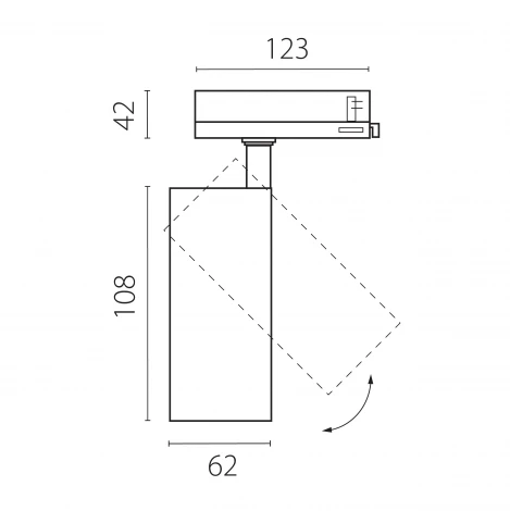 Трековый светильник трехфазный светодиодный LED 15W 220V 15G с адаптером Lightstar Alta Base A5147QT15G