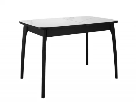 Стол DikLine MK15 Керамика Белый мрамор/подстолье черное/опоры черные арт.00-00079581