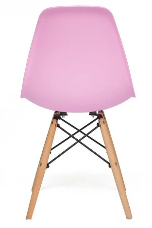Стул CINDY (EAMES) (mod. 001) светло-розовый/light pink (дерево береза/металл/сиденье пластик)