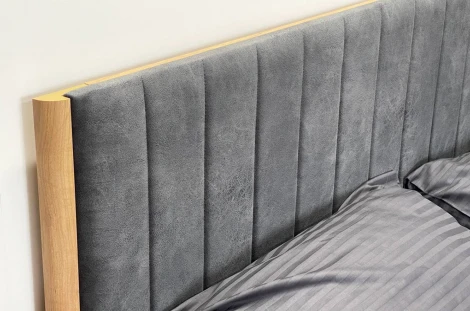 Адам Кровать с подъемным механизмом 160х200 см, цвет дуб крафт золотой/грей алькантара (велюр) Mebelson (арт.MSA-06.2759)